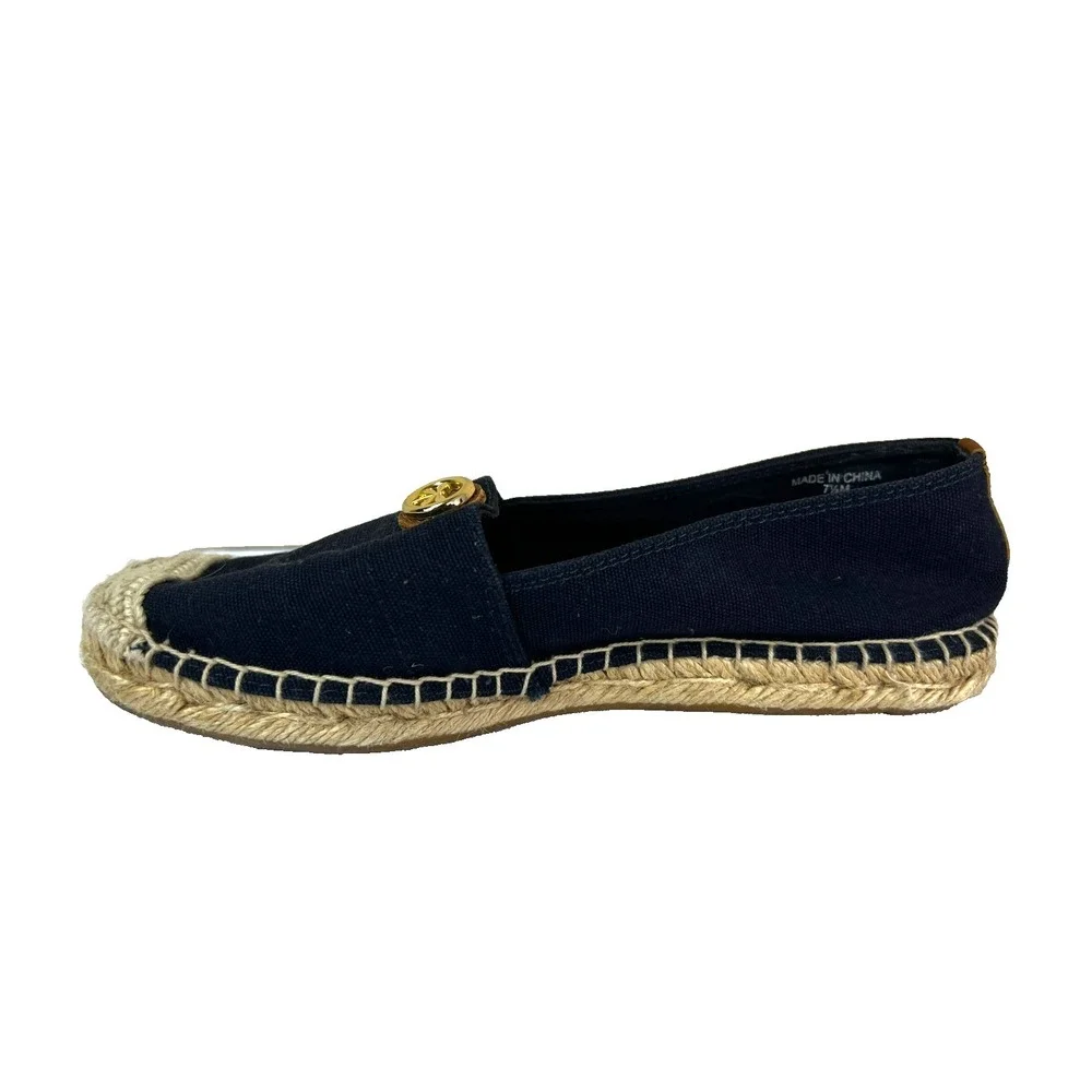 Talbots Dragonfly Espadrille Flats Blue Canvas Round Toe‎ SZ 7.5